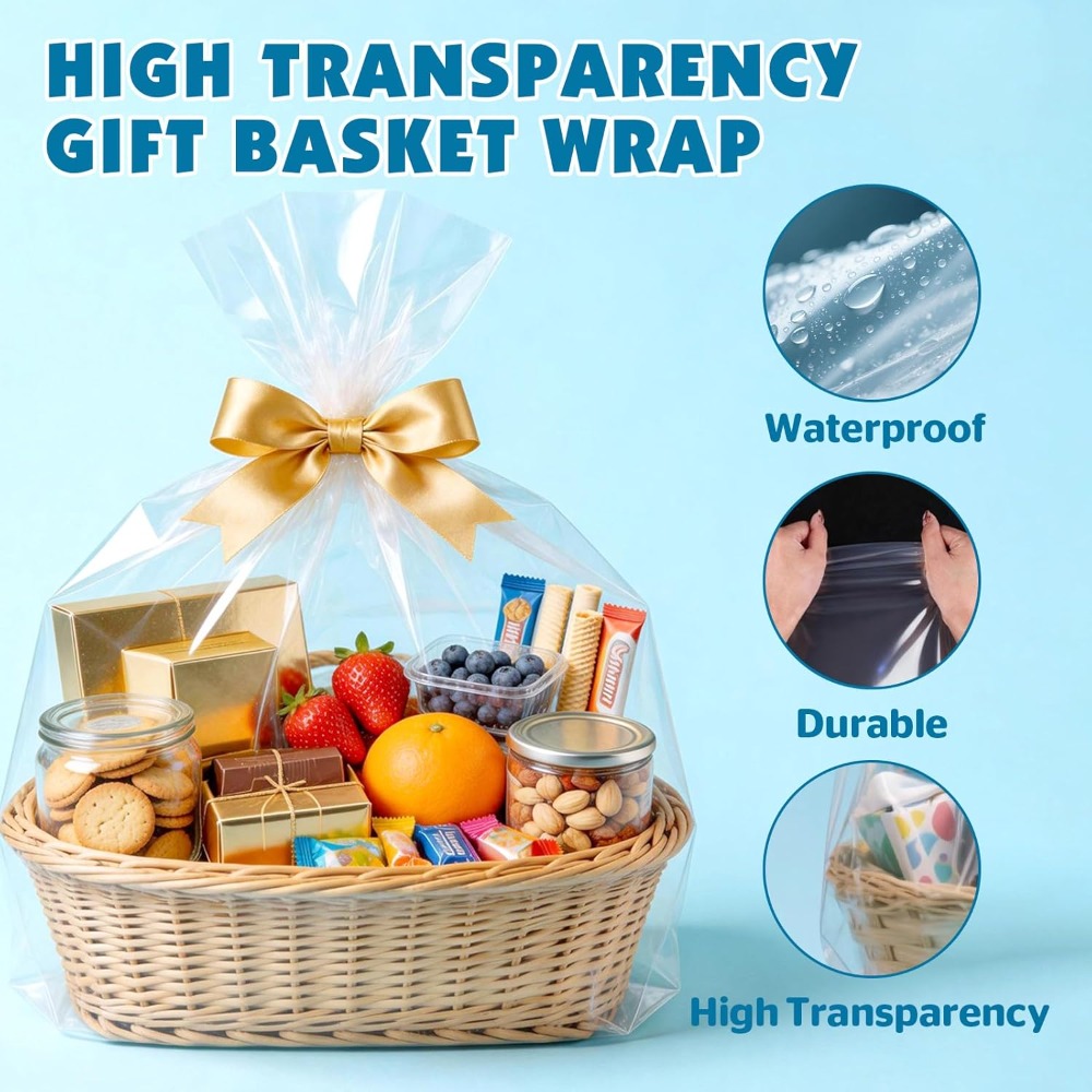 8 Pcs Large Cellophane Bags, 4 - Cellophane Wrap Clear 리뷰 및 가격