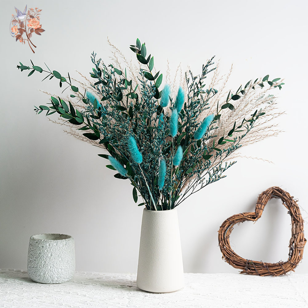 Blue Natural Dried Flowers Pam - Dried Flower Bunch 리뷰 및 가격