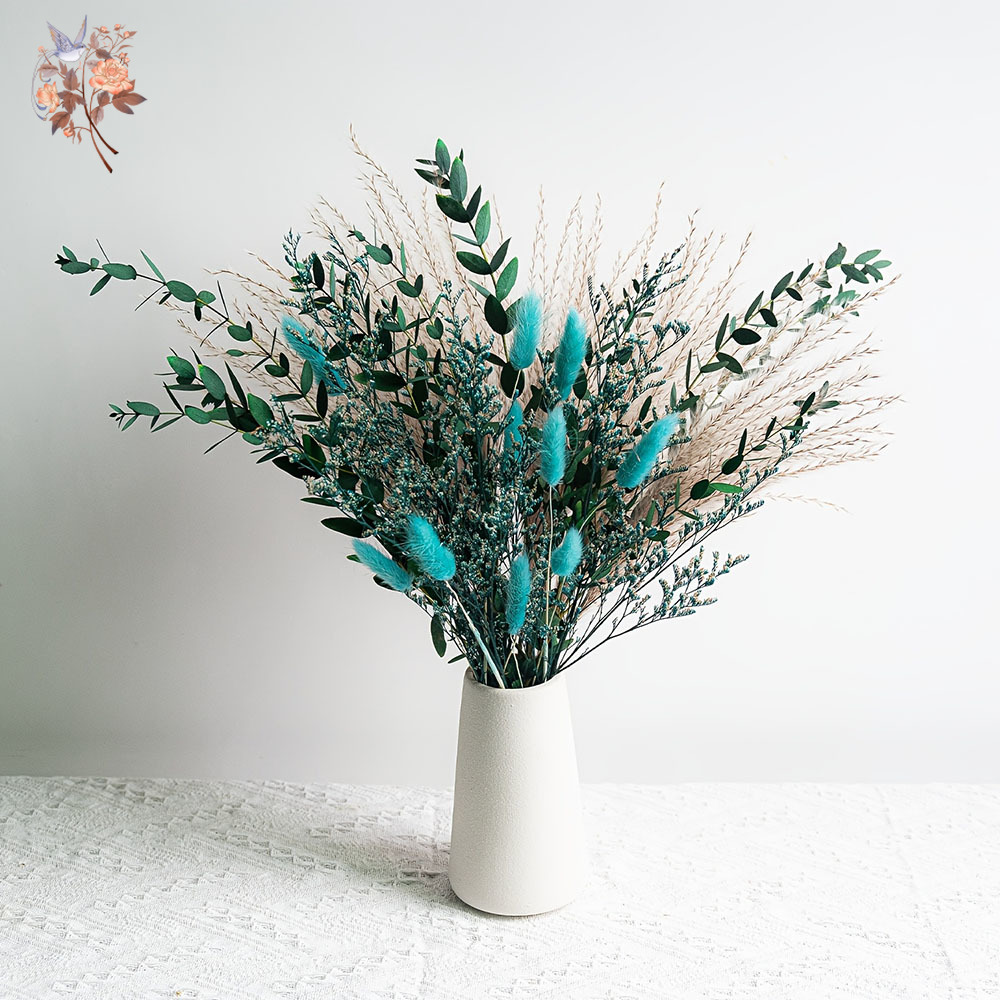 Blue Natural Dried Flowers Pam - Dried Flower Bunch 리뷰 및 가격