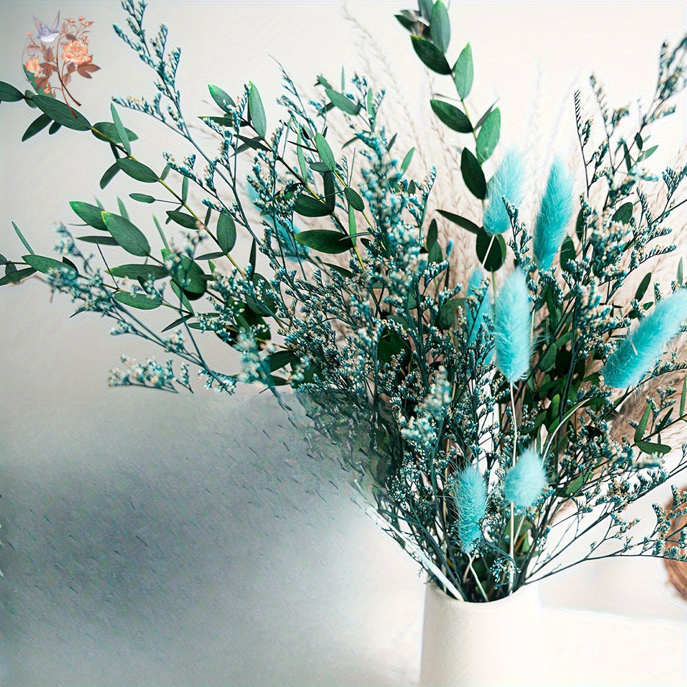 Blue Natural Dried Flowers Pam - Dried Flower Bunch 리뷰 및 가격