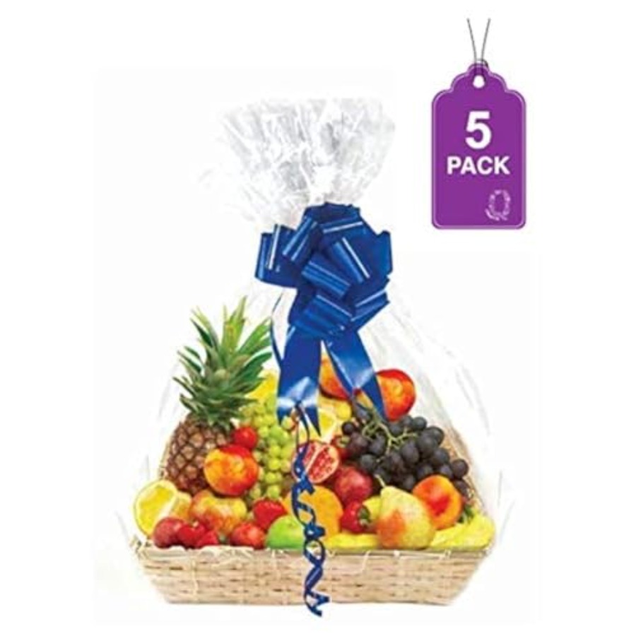 Clear Basket Bags, 5 Pack Larg - Cellophane Wrap Clear 리뷰 및 가격