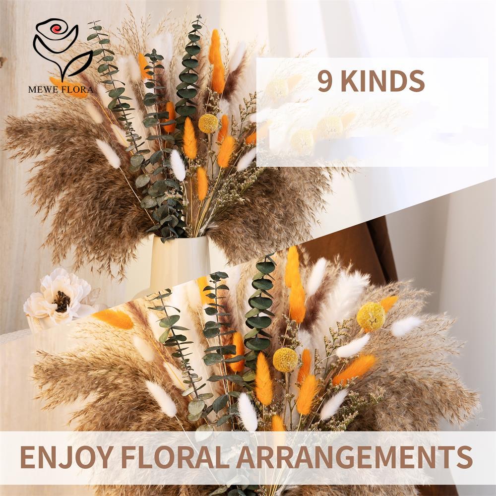 65Pcs Orange Pampas Grass Bouq - Dried Flower Bunch 리뷰 및 가격