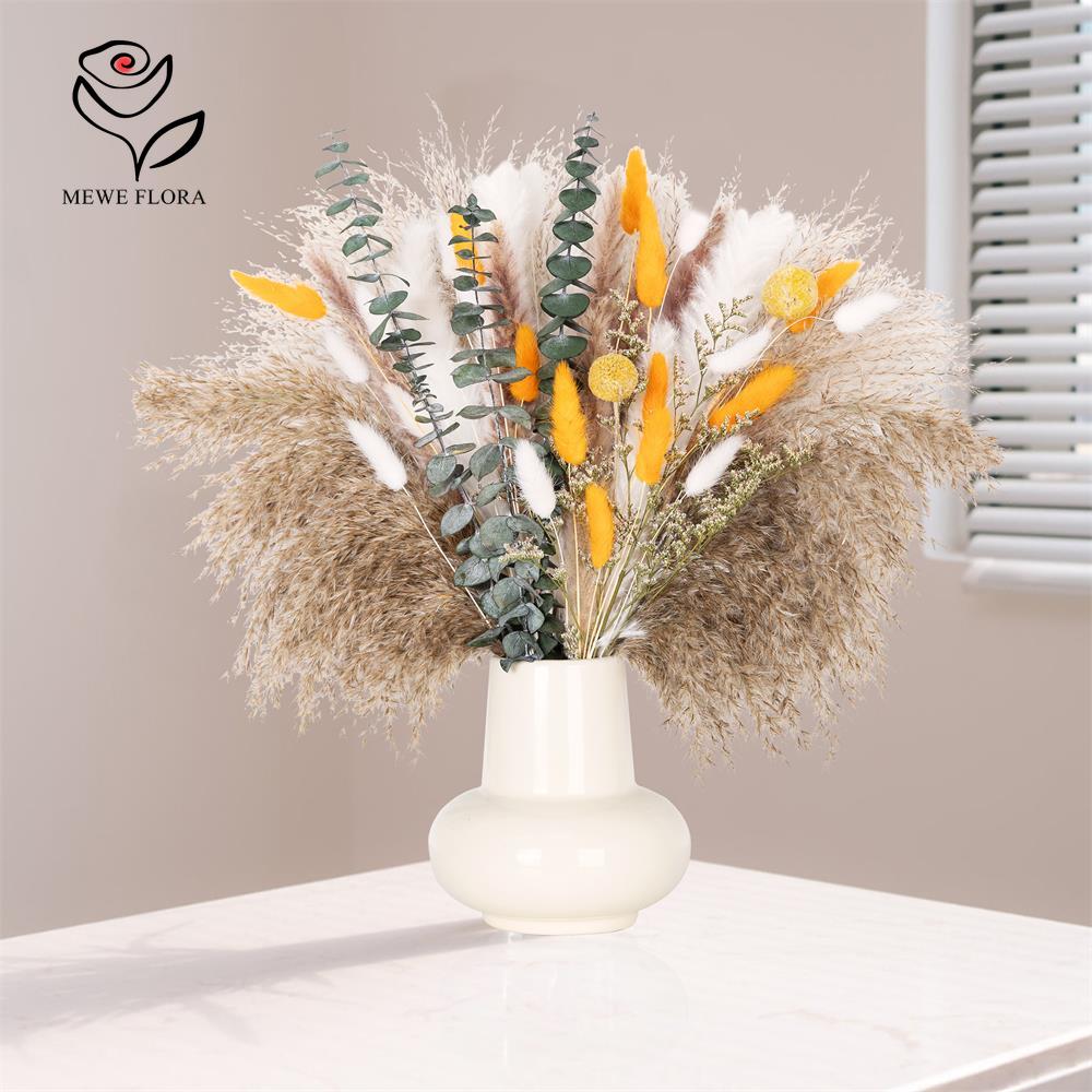 65Pcs Orange Pampas Grass Bouq - Dried Flower Bunch 리뷰 및 가격