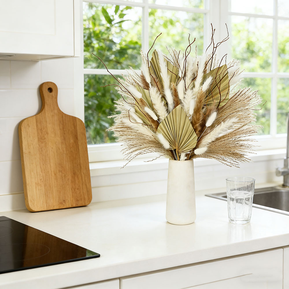 Natural Dried Palm Leaves Bouq - Dried Flower Bunch 리뷰 및 가격