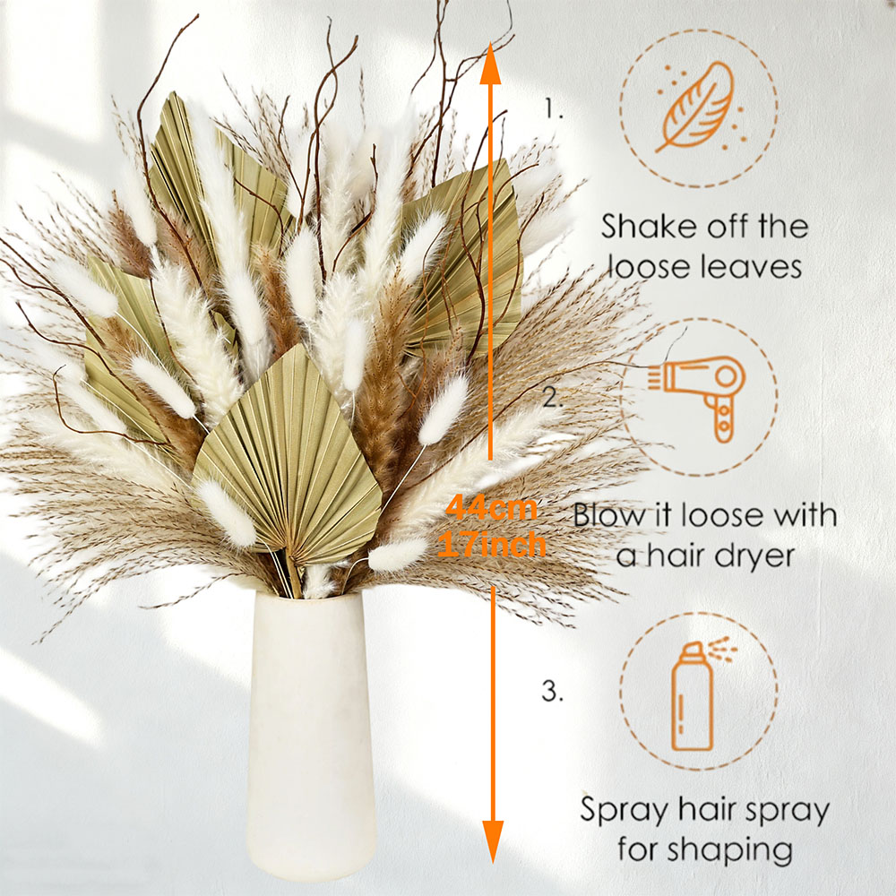 Natural Dried Palm Leaves Bouq - Dried Flower Bunch 리뷰 및 가격